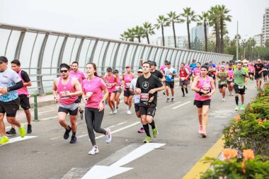 Lima, Peru - 21 Mayıs 2023: Lima Maratonu 42K 2023