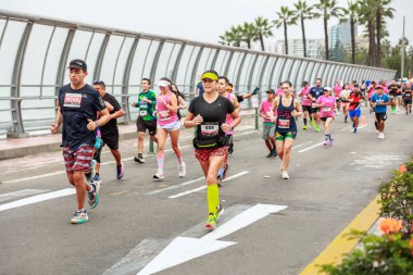 Lima, Peru - 21 Mayıs 2023: Lima Maratonu 42K 2023
