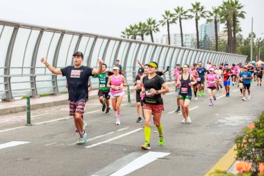 Lima, Peru - 21 Mayıs 2023: Lima Maratonu 42K 2023