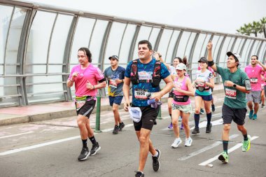 Lima, Peru - 21 Mayıs 2023: Lima Maratonu 42K 2023