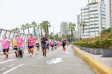 Lima, Peru - 21 Mayıs 2023: Lima Maratonu 42K 2023