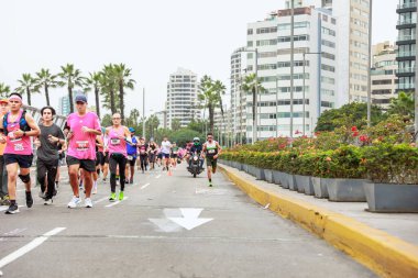 Lima, Peru - 21 Mayıs 2023: Lima Maratonu 42K 2023