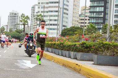 Lima, Peru - 21 Mayıs 2023: Lima Maratonu 42K 2023