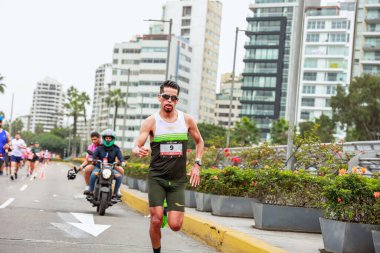 Lima, Peru - 21 Mayıs 2023: Lima Maratonu 42K 2023