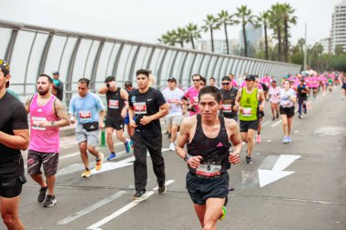 Lima, Peru - 21 Mayıs 2023: Lima Maratonu 42K 2023