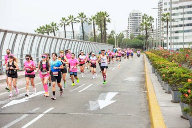 Lima, Peru - 21 Mayıs 2023: Lima Maratonu 42K 2023