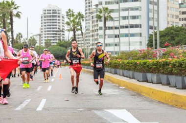 Lima, Peru - 21 Mayıs 2023: Lima Maratonu 42K 2023