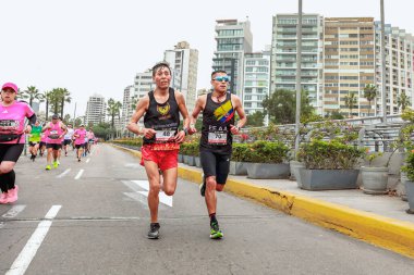 Lima, Peru - 21 Mayıs 2023: Lima Maratonu 42K 2023