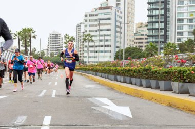 Lima, Peru - 21 Mayıs 2023: Lima Maratonu 42K 2023