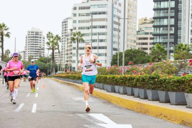 Lima, Peru - 21 Mayıs 2023: Lima Maratonu 42K 2023