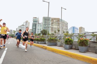 Lima, Peru - 21 Mayıs 2023: Lima Maratonu 42K 2023