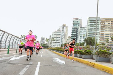 Lima, Peru - 21 Mayıs 2023: Lima Maratonu 42K 2023