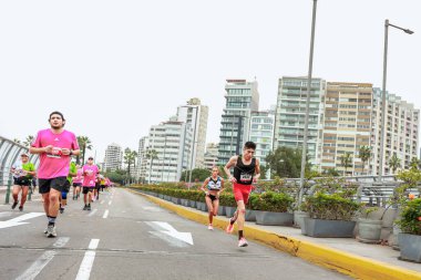 Lima, Peru - 21 Mayıs 2023: Lima Maratonu 42K 2023