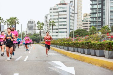 Lima, Peru - 21 Mayıs 2023: Lima Maratonu 42K 2023