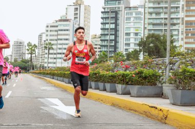 Lima, Peru - 21 Mayıs 2023: Lima Maratonu 42K 2023