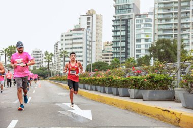 Lima, Peru - 21 Mayıs 2023: Lima Maratonu 42K 2023