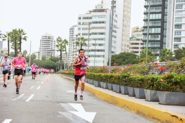 Lima, Peru - 21 Mayıs 2023: Lima Maratonu 42K 2023