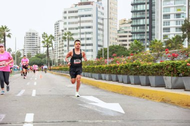 Lima, Peru - 21 Mayıs 2023: Lima Maratonu 42K 2023