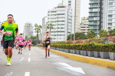 Lima, Peru - 21 Mayıs 2023: Lima Maratonu 42K 2023