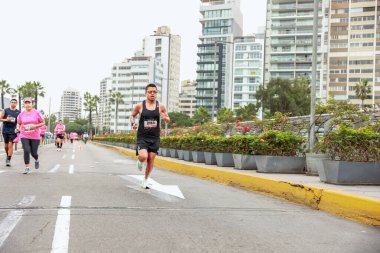 Lima, Peru - 21 Mayıs 2023: Lima Maratonu 42K 2023