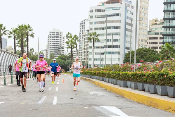 stock image Lima, Peru - May 21, 2023: Athletes compete in the Lima Marathon 42K 2023