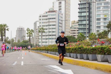 Lima, Peru - 21 Mayıs 2023: Lima Maratonu 42K 2023