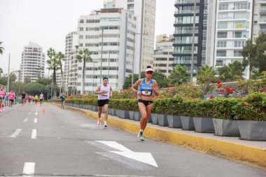 Lima, Peru - 21 Mayıs 2023: Lima Maratonu 42K 2023