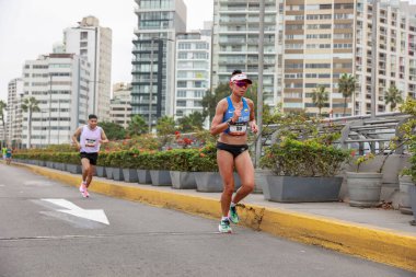 Lima, Peru - 21 Mayıs 2023: Lima Maratonu 42K 2023