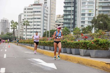 Lima, Peru - 21 Mayıs 2023: Lima Maratonu 42K 2023