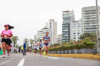Lima, Peru - 21 Mayıs 2023: Lima Maratonu 42K 2023