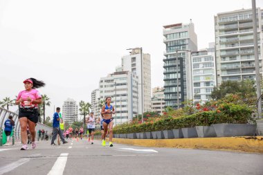 Lima, Peru - 21 Mayıs 2023: Lima Maratonu 42K 2023