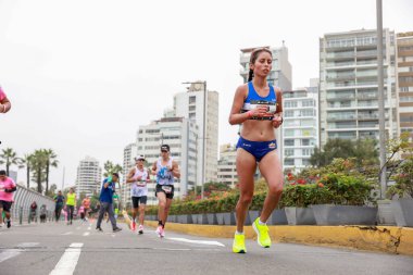 Lima, Peru - 21 Mayıs 2023: Lima Maratonu 42K 2023
