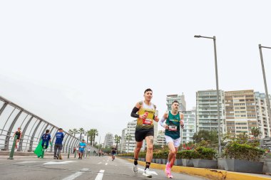 Lima, Peru - 21 Mayıs 2023: Lima Maratonu 42K 2023