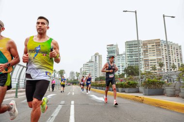 Lima, Peru - 21 Mayıs 2023: Lima Maratonu 42K 2023