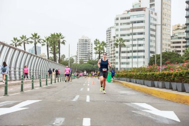 Lima, Peru - 21 Mayıs 2023: Lima Maratonu 42K 2023