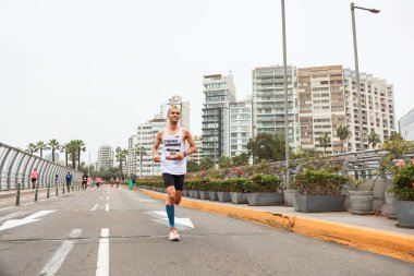 Lima, Peru - 21 Mayıs 2023: Lima Maratonu 42K 2023