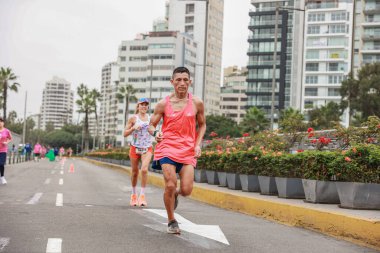 Lima, Peru - 21 Mayıs 2023: Lima Maratonu 42K 2023