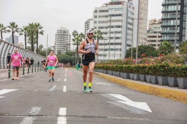 Lima, Peru - 21 Mayıs 2023: Lima Maratonu 42K 2023