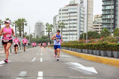 Lima, Peru - 21 Mayıs 2023: Lima Maratonu 42K 2023