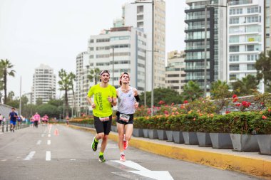 Lima, Peru - 21 Mayıs 2023: Lima Maratonu 42K 2023