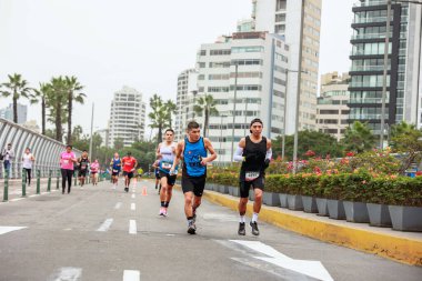 Lima, Peru - 21 Mayıs 2023: Lima Maratonu 42K 2023
