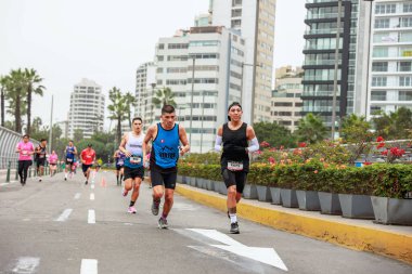 Lima, Peru - 21 Mayıs 2023: Lima Maratonu 42K 2023