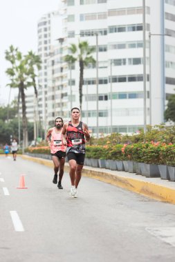 Lima, Peru - 21 Mayıs 2023: Lima Maratonu 42K 2023
