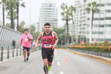 Lima, Peru - 21 Mayıs 2023: Lima Maratonu 42K 2023