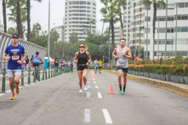 Lima, Peru - 21 Mayıs 2023: Lima Maratonu 42K 2023