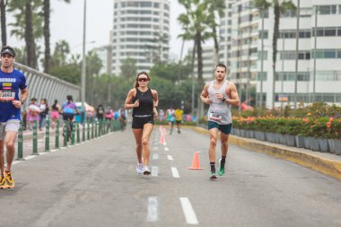 Lima, Peru - 21 Mayıs 2023: Lima Maratonu 42K 2023