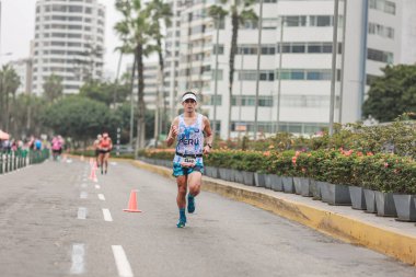 Lima, Peru - 21 Mayıs 2023: Lima Maratonu 42K 2023