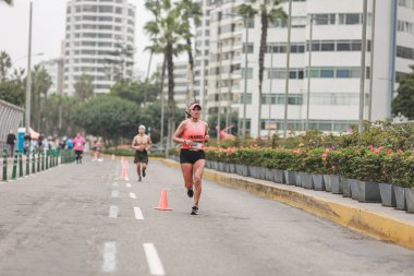 Lima, Peru - 21 Mayıs 2023: Lima Maratonu 42K 2023