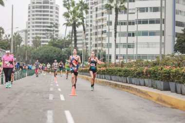 Lima, Peru - 21 Mayıs 2023: Lima Maratonu 42K 2023