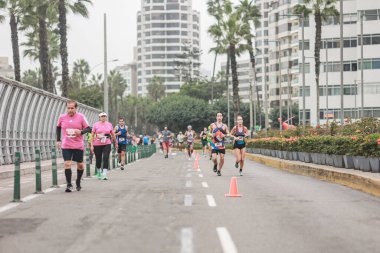 Lima, Peru - 21 Mayıs 2023: Lima Maratonu 42K 2023